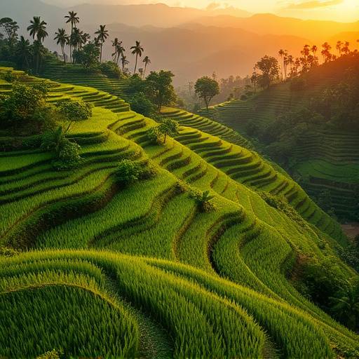 Rice terraces in Bali.