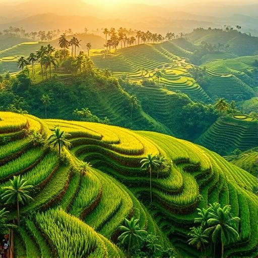 Rice terraces in Bali.